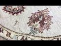 Beige and Brown Fine Peshawar Oriental Round Rug 6 1X6 1 - W 788