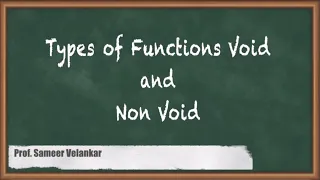 Types of Functions Void Non Void Functions in C GATE Programming Data Structures CSE