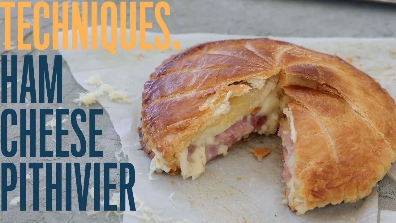 Deliciously creamy ham and cheese Pithivier (made with an easy homemade puff pastry)