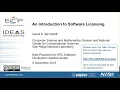 IDEAS-ECP Webinar An Introduction to Software Licensing