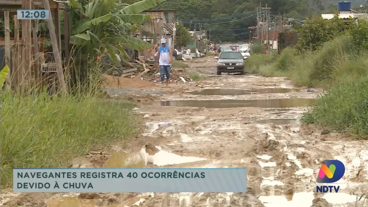 Navegantes registra 40 ocorrências devido à chuva