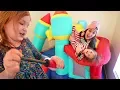 JUMP CASTLE inside our HOUSE inflatable bounce toy ball pit for Adley Niko and hiding rocks