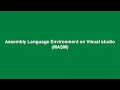 Assembly Programming with Visual Studio