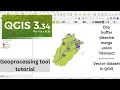 Clip dissolve buffer union merge intersect tool in QGIS
