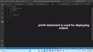 C program to Print Hello World in vscode