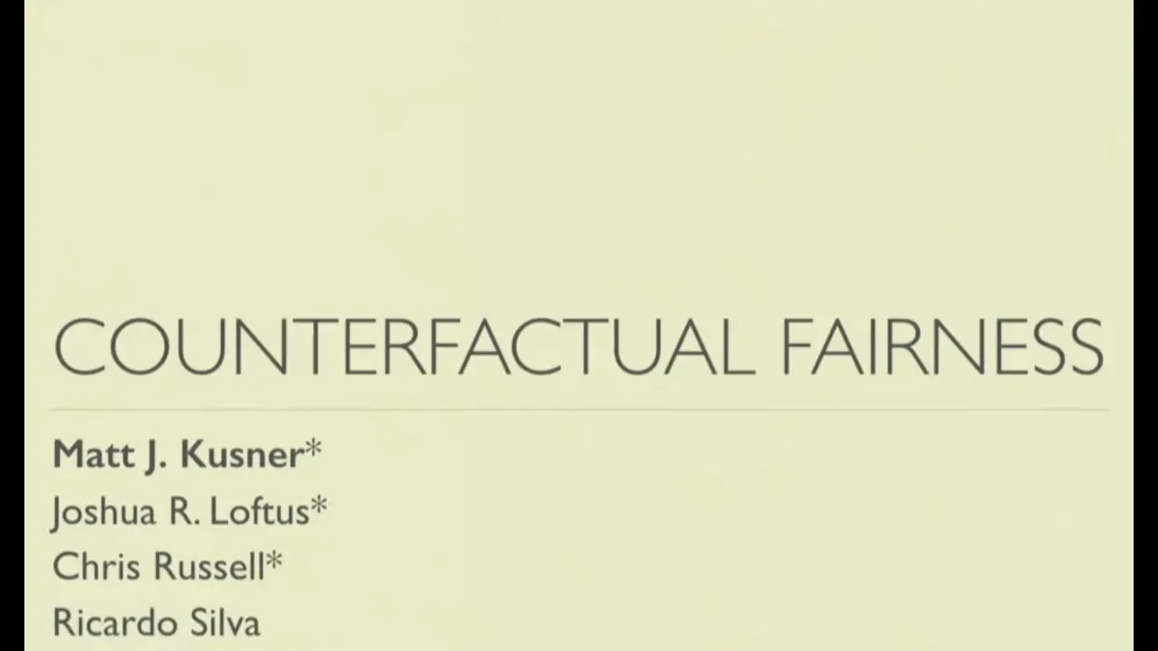 Counterfactual Fairness
