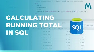 Calculate Running Total in SQL using Window Functions