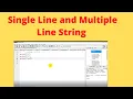 Single line and Multiple line string in Python Lecture 12