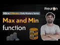 Max and Min functions in SQL SQL Tutorial