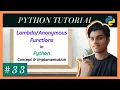 Lambda Function In Python Anonymous Function In Python Python Tutorials For Absolute Beginners