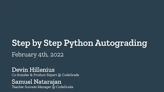 CodeGrade Webinar Step by Step Python Autograding and using Friendly-Traceback 4 February 2022