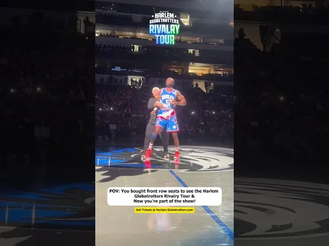 This is what front row at the Globetrotters looks like 🤯 #basketball #show #harlemglobetrotters