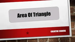 Java Bangla Tutorial Part-14 Area Of Triangle Creative Coders 2020