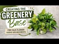 Creating the Greenery Base for Silk Flower Round Arrangements