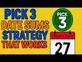 How to Use the Date Sum to Hit Pick 3 Lottery