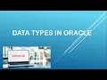 Datatypes in Oracle