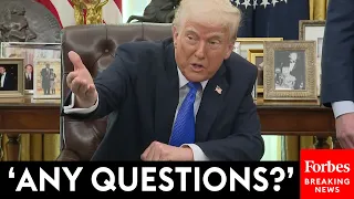 BREAKING: Trump Announces F-47 Plane And Takes Multiple Questions From Reporters In The Oval Office