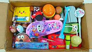 SATISFYING UNBOXING - Stationery Collection, Notebook, Pencil Box, Pens, Geometry Box, Eraser, Toy