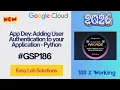 App Dev Adding User Authentication to your Application - Python