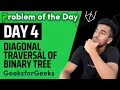 Diagonal Traversal of Binary Tree Tree GFG POTD GeekStreak Day 4