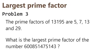 Project Euler Problem 3