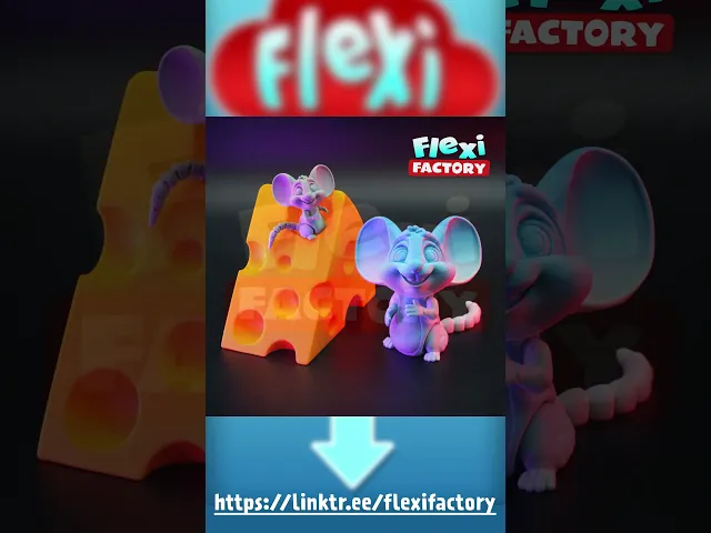 Flexi Factory Mouse & Cheese with 3MF Included! video thumbnail