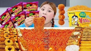 Mukbang Fire Spicy Noodle Tteokbokki 불닭볶음면 먹방 모음 Convenience Store | HIU 하이유