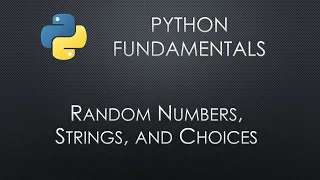 Python Random Numbers Strings and Choices