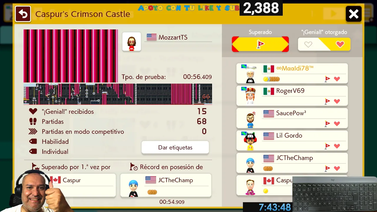 [SMM2] Caspur's Crimson Castle por MozzartTS (GG) - PANTALLA COMPLETA