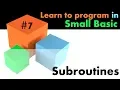 Learn Small Basic Programming - Subroutines