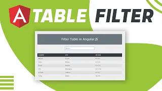 How to Create Filter Table using Angular How to use Angular Filter in Table Angular Tutorials