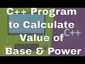 C Program to calculate value of Base and Power