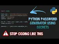 Python Password generator using secrets Unhackable password generator Advanced level