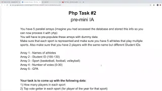 PHP Arrays For loops Nested loops and more Applied in task