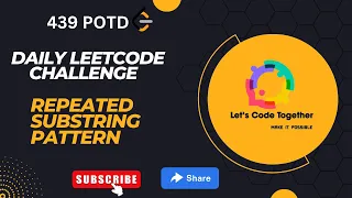 Repeated Substring Pattern Strings Daily Leetcode Challenge Leetcode 459 Easy