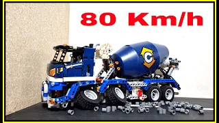 Concrete Mixer Truck VS Wall 💥 80 KM/H 💥 Lego Technic CRASH Test