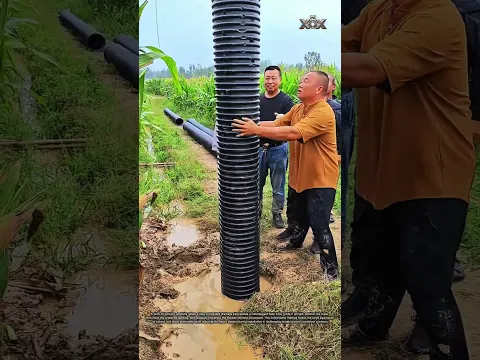 Workers Install This Giant Drainage Pipe in a Surprising Way! 😲 #shorts