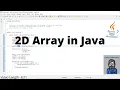 Java Tutorial 21 Part 2 2D Array in Java