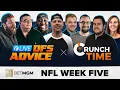 WEEK 5 NFL DRAFTKINGS FANDUEL DFS STRATEGY - GRINDERSLIVE