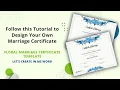 Creating Floral Marriage Certificate Template in MS Word