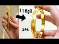 HUGE 116g 24K Gold Bangle Sikh Kada Jewelry Making How it s Made Punjabi Kara 4K