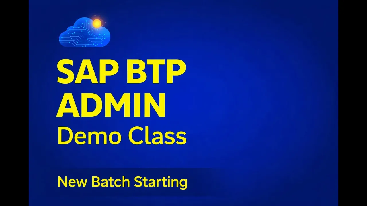 SAP BTP Admin Training Demo | New Batch Starting | Live & Hands-On | 2026