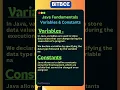 Java Fundamentals Variables and Constants