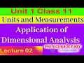 Application of Dimensional Analysis Physics Made Easy