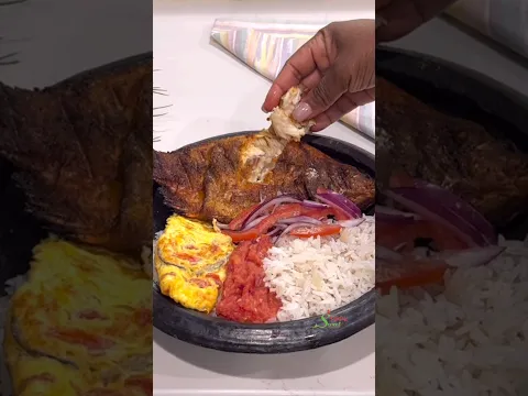 Ghana 🇬🇭 Style Grilled Tilapia With Anguamu #shorts #cooking #rice #tilapia