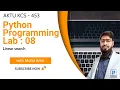 Python Programming Lab 08 AKTU KCS453