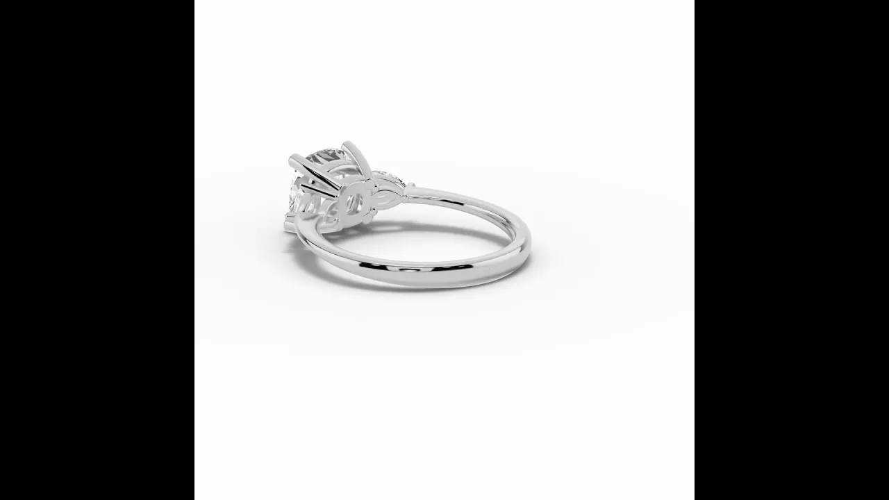 Vionne Cushion Three-Stone Engagement Ring