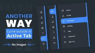 Navigation Menu Using Html CSS Javascript Curved Outside in Active Tab