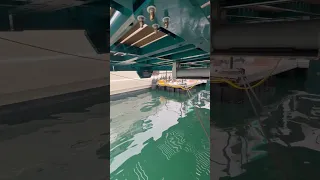 ‘Check out the mechanism below the swim platform on the Lagoon 82 – wow’ #luxuryyachts #luxury