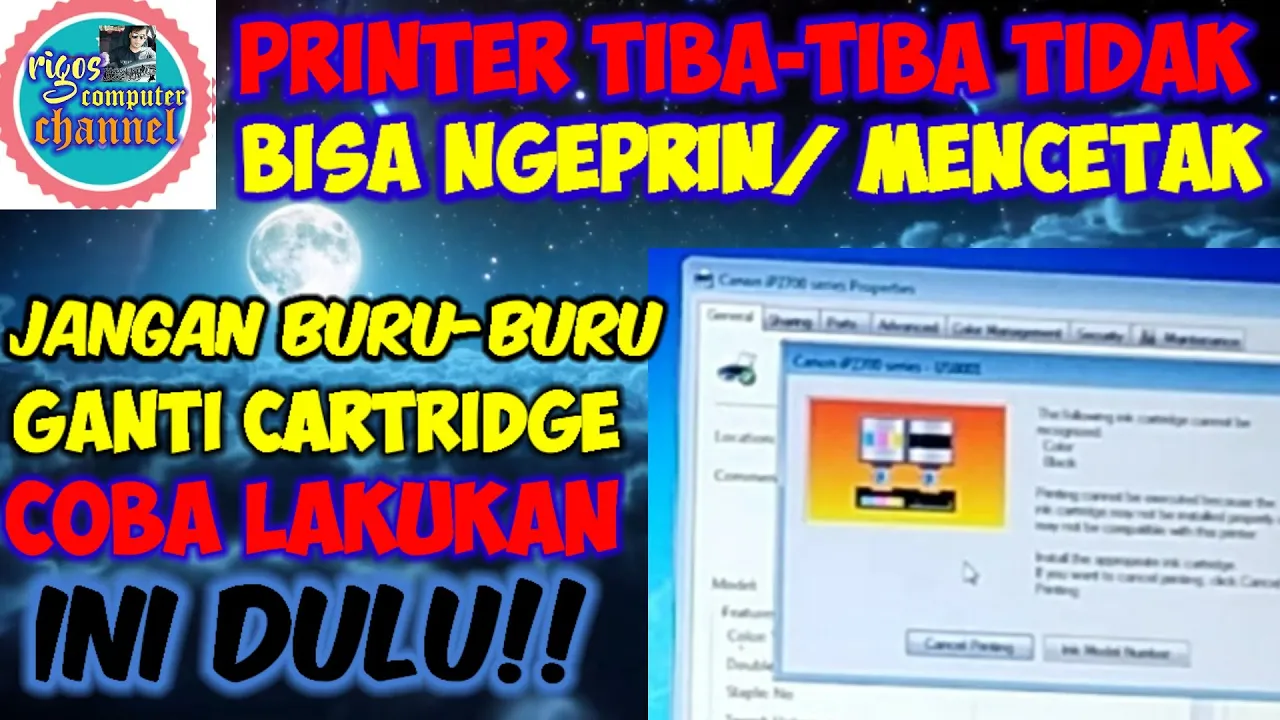 Tutorial Cara Mengatasi Cartridge Tidak Terdeteksi/tidak terbaca Pada Printer Canon Ip2770. 